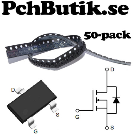 50-pack, AO3400 SOT-23 SMD MOS Field Effect Transistor