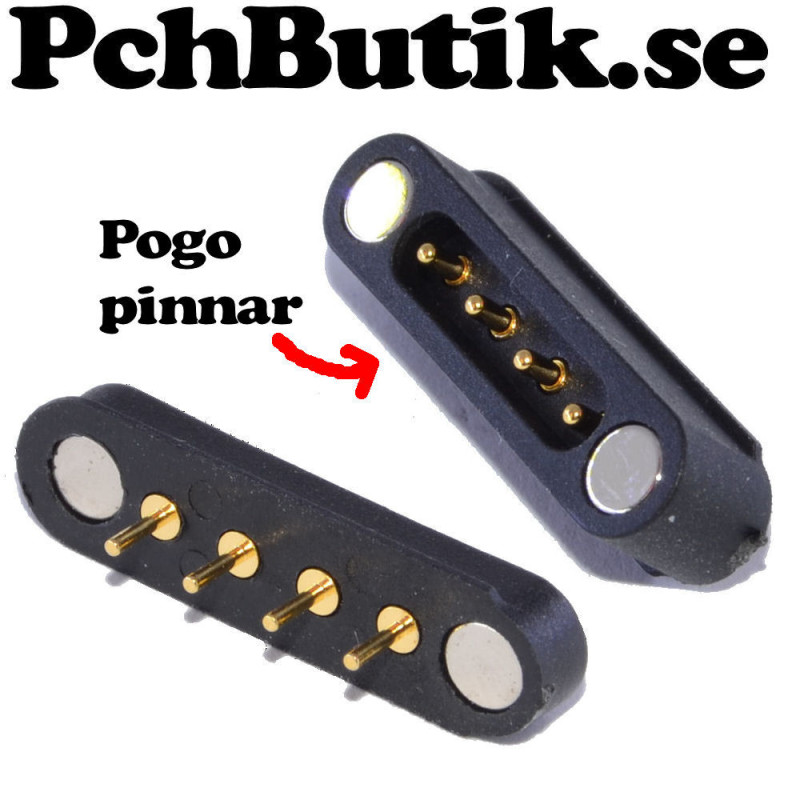 Magnetkontakt med 4 POGO-pinnar Magnetkontakt med 4 POGO-pinnar