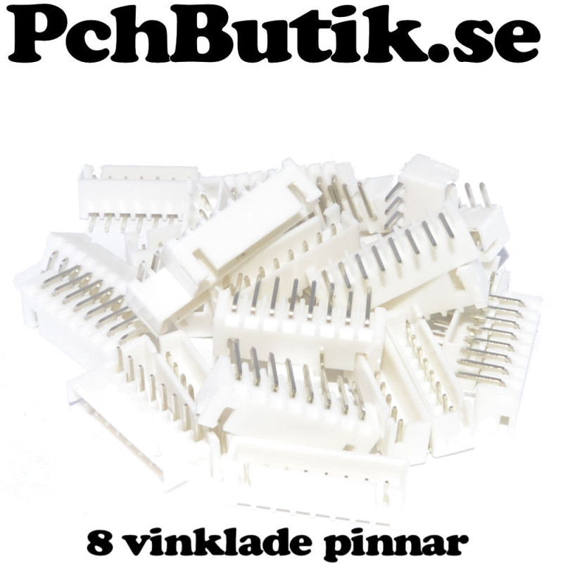 25 st XH 2.54 8P kontakt hona, vinklad header 25 st XH 2.54 8P kontakt hona, vinklad header
