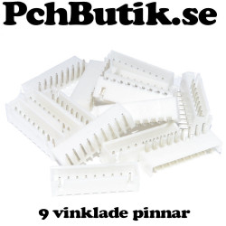 25 st XH 2.54 9P kontakt hona, vinklad header