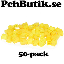 50-pack. Housing 2p Skal för montering av kabel med hylsa.