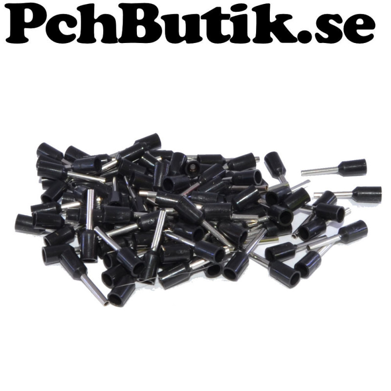 Kabelhylsa, ändhylsa 1mm svarta