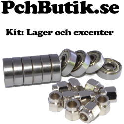 Kit med 10st Kullager och excenter hylsor. MEK