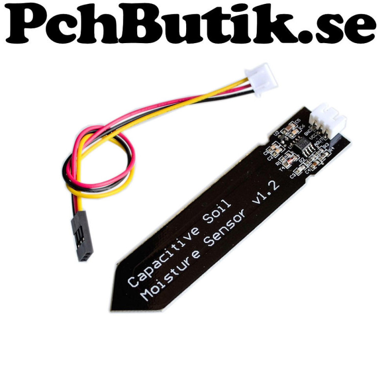 Jordfukt sensor. Kapacitiv avkänning analog utgång. Passar Arduino Jordfukt sensor. Kapacitiv avkänning analog utgång. Passar Arduino