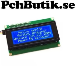 LCD skärm 2004, 20 tecken 4 rader. Blå bakgrund vit text