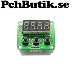 Display 4x7 segemnts LED. 3 knappar. I2C, XH2.54-4P passar Arduino
