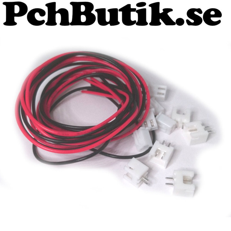 5 st. XH 2.54 2P kabel med kontakter i en ända 5 st. XH 2.54 2P kabel med kontakter i en ända