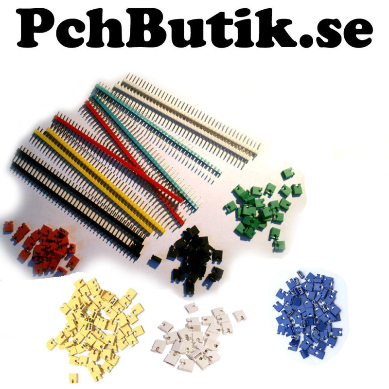 10 st stiftlist 40 pinnar, 150 byglar jumper. Flera färger 10 st stiftlist 40 pinnar, 150 byglar jumper. Flera färger