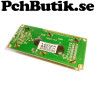 LCD display 2x16 1602 svart med röda tecken, Passar Arduino.