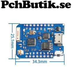 Mini D1 Pro WiFi utvecklingskort ESP8266 med antenn