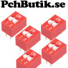 2 pole DIP switch 2.54 mm red