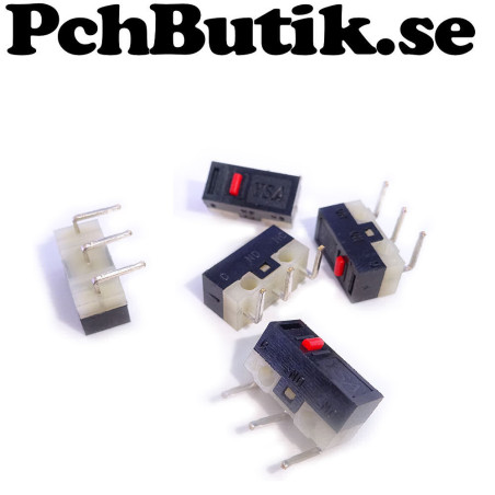 3 pin mikrobrytare musbrytare med vänsterböjda ben