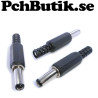 DC strömkontakt hane 2.1 x 5.5 mm