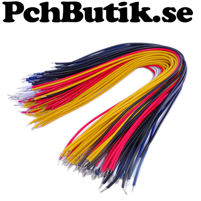 Förtennade jumperkablar 24AWG 20 cm i flera färger