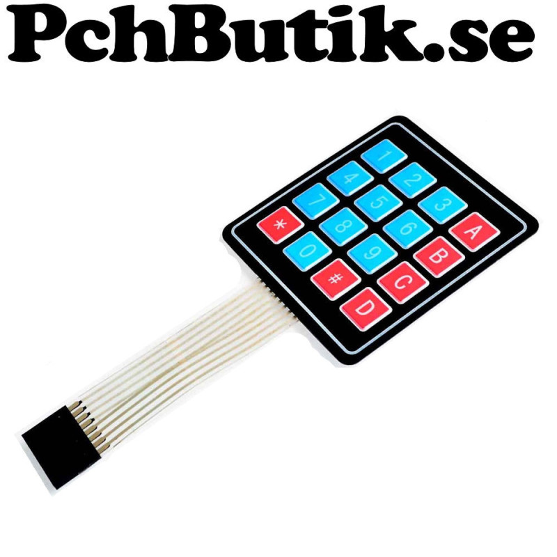 4x4 Membrantangentbord – 16 knappar för Arduino & elektronikprojekt