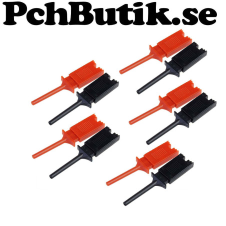 NYTT PÅ LAGER. 10-pack Test Hooks Clips for Logic Analyzers. 5x2 Colors