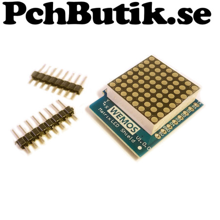 Matrix LED basboard 8x8 för D1 mini digital modul