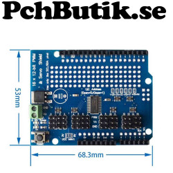 16 channel 12 bit PWM servo driver module I2C