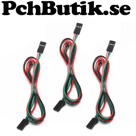 3 pin 2.54 mm stiftkontakt kabel hona till hona 70 cm