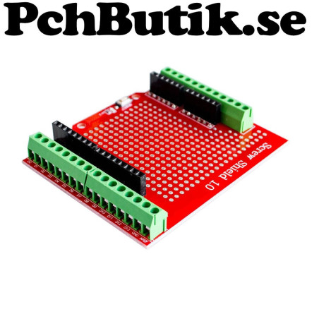 Prototypkort med skruvterminaler passar Arduino