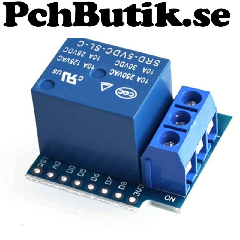 NYTT PÅ LAGER. 1 way relay module high level trigger for D1 mini