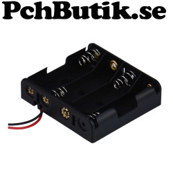 NYTT PÅ LAGER. 4 x AA Plastic Battery Storage Case With Wire Leads