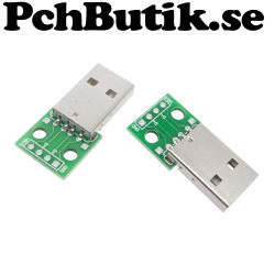 NYTT PÅ LAGER. 2-pack. USB 2.54 male humpback turn DIP 4pDIP adapter welded