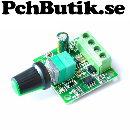 NYTT PÅ LAGER. DC 1.8V-12V 2A PWM Low Voltage Motor Speed Controller Adjust