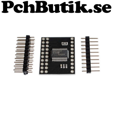 MCP23017 I2C till 16 bit IO expansionsmodul