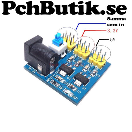 Step-Down, Buck till 3.3 och 5 Volt DC-DC LDO