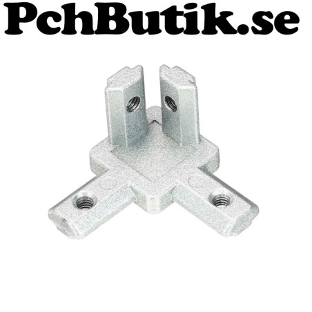 T-spår hörn vinkel aluminiumprofil 20-serie, 90grader