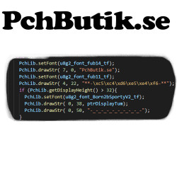 OLED display 0.96 tum, med blåa pixlar. 128x64 pixlar