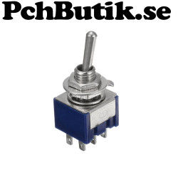 MTS 203 miniatyr vippströmbrytare 6 pin on on