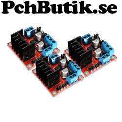 3-Pack. L298N H-Brygga för två DC-motorer eller en stegmotor. Passar Arduino