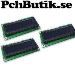3-Pack. LCD display 2x16 1602 blå med vita tecken, Passar Arduino.