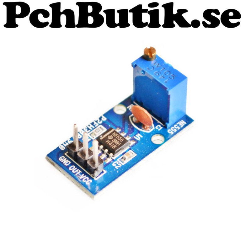 NE555 pulsgenerator med justerbar frekvens
