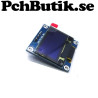 OLED display 0.96 tum, 128x64 gula och blåa pixlar. I2C SSD1306