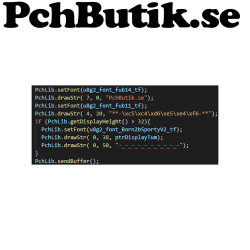 OLED display 0.96 tum, 128x64 gula och blåa pixlar. I2C SSD1306