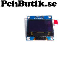 OLED display 0.96 tum,med 128x64 vita pixlar. I2C SSD1306