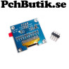 OLED display 1.3 tum, med vita pixlar. 128x64 pixlar