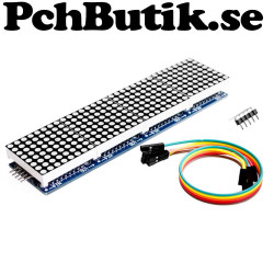 Display, punkt matrix 7219. 32 x 8 punkter, Röd