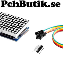 Display, punkt matrix 7219. 32 x 8 punkter, Röd