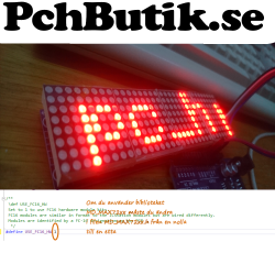 Display, punkt matrix 7219. 32 x 8 punkter, Röd