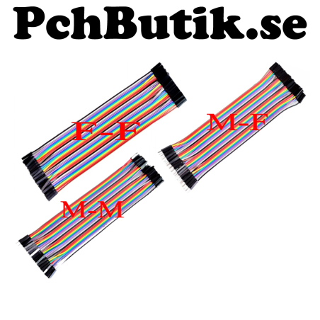 Kit med bandkabel 3x40xkabel, hona-hane, hona-hona och hane-hane