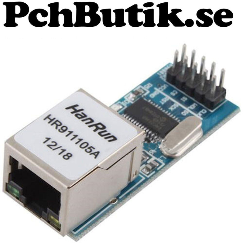 Ethernet LAN-modul ENC28J60 med SPI-interface. Passar Arduino