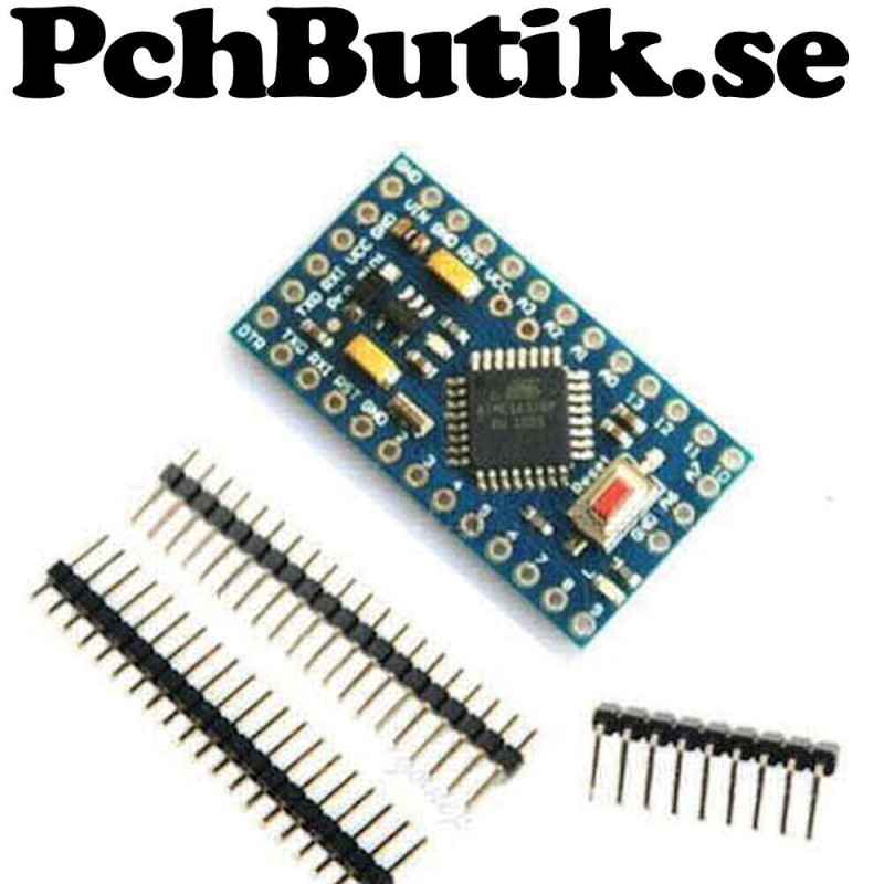 Pro Mini AT Mega 328 P (Som en mini uno). Passar Arduino Uno. Pro Mini AT Mega 328 P (Som en mini uno). Passar Arduino Uno.