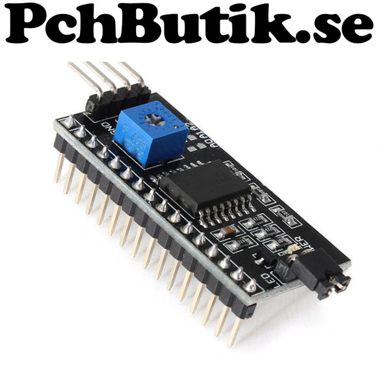 För drivning av LCD-Display HD44780 & 1602, Passar Arduino. För drivning av LCD-Display HD44780 & 1602, Passar Arduino.