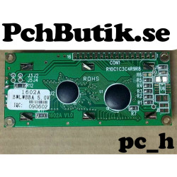 LCD display 2x16 1602 blå med vita tecken, Passar Arduino.