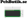 LCD display 2x16 1602 blå med vita tecken, Passar Arduino.