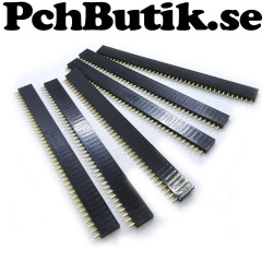 6 st hylslist 1x40 pol. Standard delning 2.54 mm